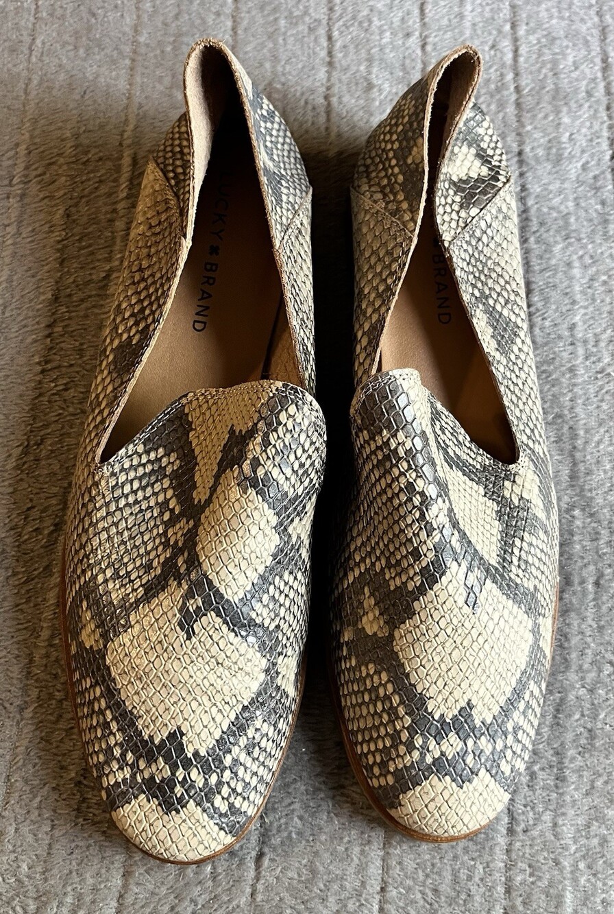 Lucky Brand Women's Snakeskin Mule Flat Size 10